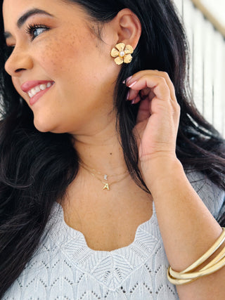Southern Bloom Floral Pearl Earrings - Southern Roots & Boots