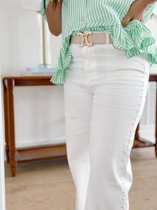 Pearl Club White Wide Leg Jeans - Southern Roots & Boots