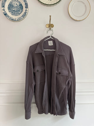 Purple Waffle Knit Shacket