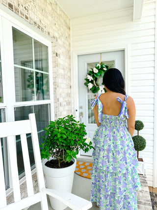 Field of Dreams Purple & Green Floral Midi Dress - Southern Roots & Boots