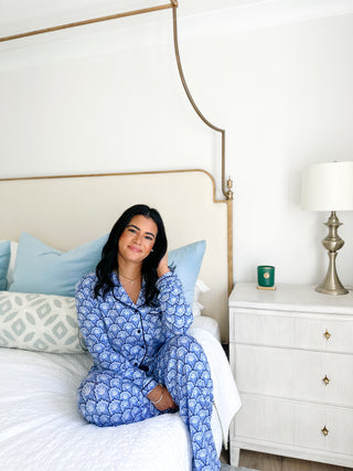 Magnolia Morning Blue & White Pajama Set