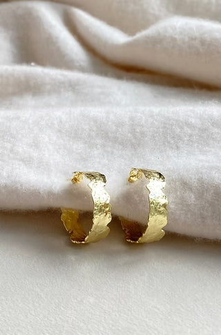 Easton Elle Gold Hammered Hoop Earrings - Southern Roots & Boots