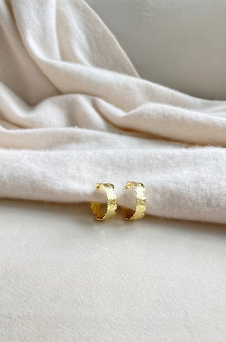 Easton Elle Gold Hammered Hoop Earrings - Southern Roots & Boots