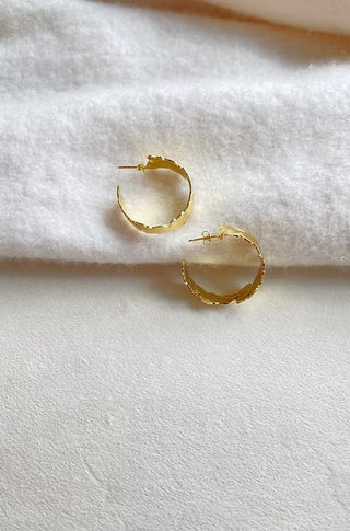 Easton Elle Gold Hammered Hoop Earrings - Southern Roots & Boots