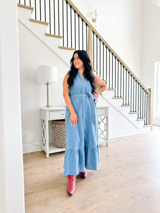 Homeland Denim Sleeveless Midi Dress - Southern Roots & Boots