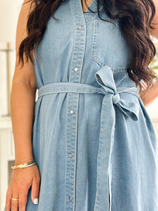 Homeland Denim Sleeveless Midi Dress - Southern Roots & Boots