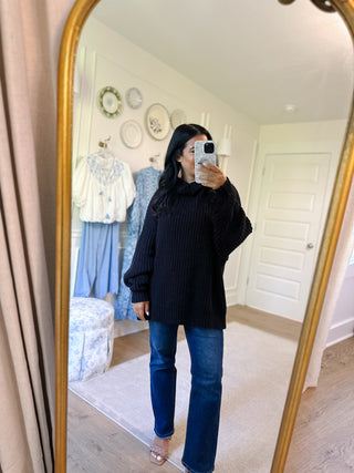FP Black Chunky Knit Sweater