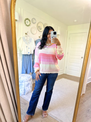 Pink, Yellow & Orange Stripe Sweater