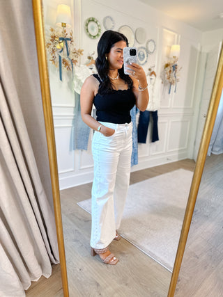 Pearl Club White Wide Leg Jeans