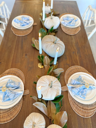 Harvest Rattan Pumpkin Placemats (Set of 4) - Magnolia & Pine
