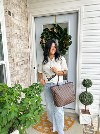 Jackie White Ruffle Hem Tweed Jacket - Magnolia & Pine