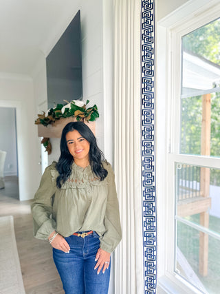 Willowford Olive Button Down Blouse - Magnolia & Pine