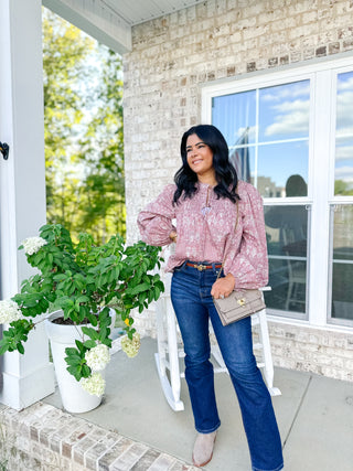 Rosehill Smocked Tie Blouse - Magnolia & Pine