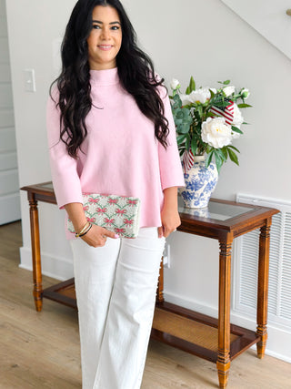 Melania Baby Pink Funnel Neck Bell Sleeve Top - Southern Roots & Boots