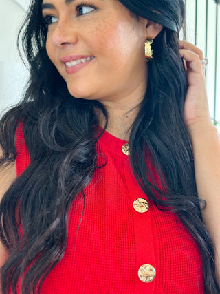 Easton Elle Gold Hammered Hoop Earrings - Southern Roots & Boots