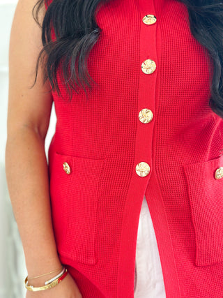 Sweet As Cherry Pie Red Sleeveless Vest - Southern Roots & Boots